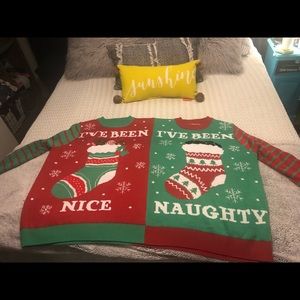 Two person Christmas sweater from Tipsy Elves.